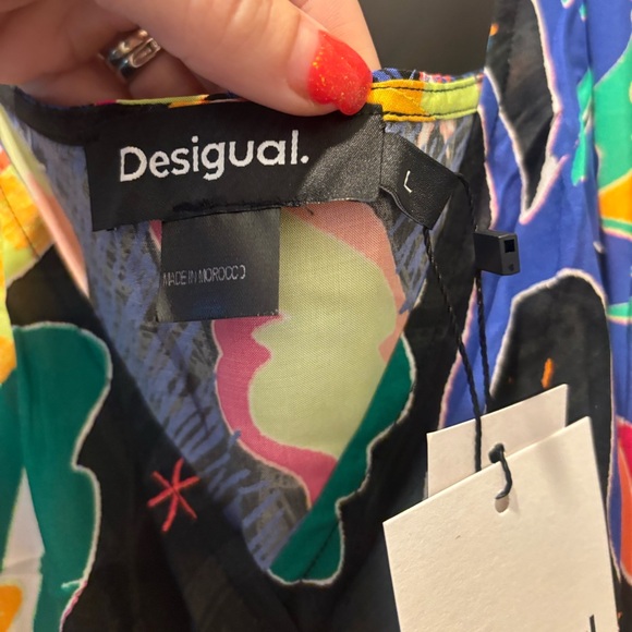 Desigual Jungle design wrap midi dress tiger parrot boho bohemian tropical NWT - Picture 10 of 11